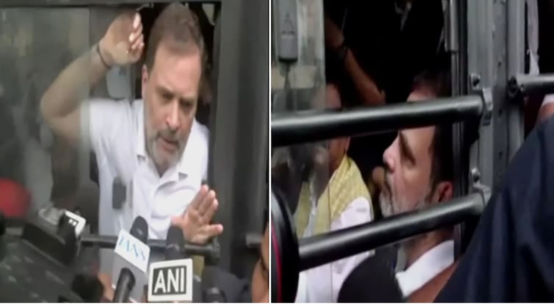 भारतमा विपक्षी दलका नेता राहुल गान्धी प्रहरी नियन्त्रणमा