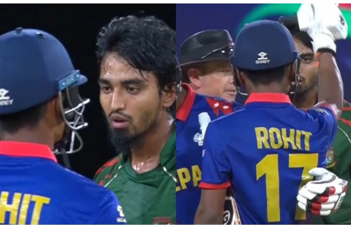 नेपाली क्रिकेट कप्तान माथी हात लगाउने बङ्लादेशी खेलाडी लाई भयाे कार्वाहि ।