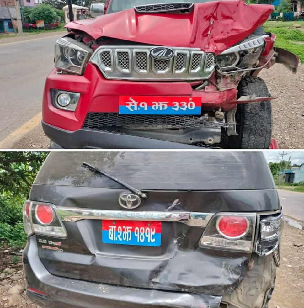 प्रधानमन्त्री भेट्न दौडेका प्रदेश मन्त्रीका दुई गाडी दुर्घटना ।