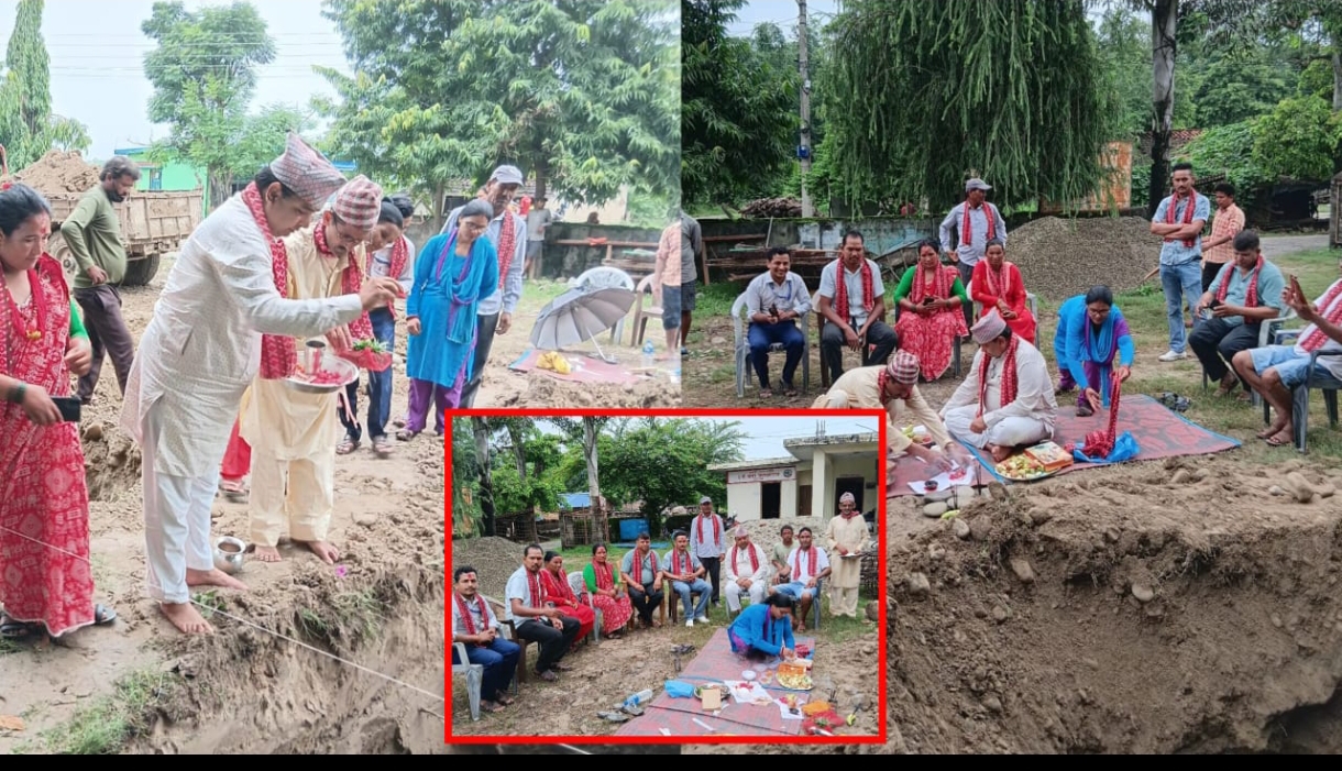 कृष्णपुर ३ नं. वडा कार्यालय भवन शिलान्यास