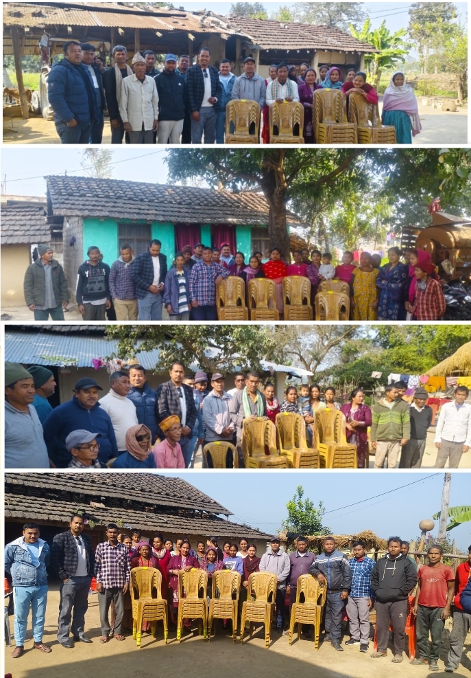 कृष्णपुर नगरपालिका वडा ३ बैजनाथ मन्दिर र छ वटा भलमन्सा समूहलाई लागि कुर्ची वितरण