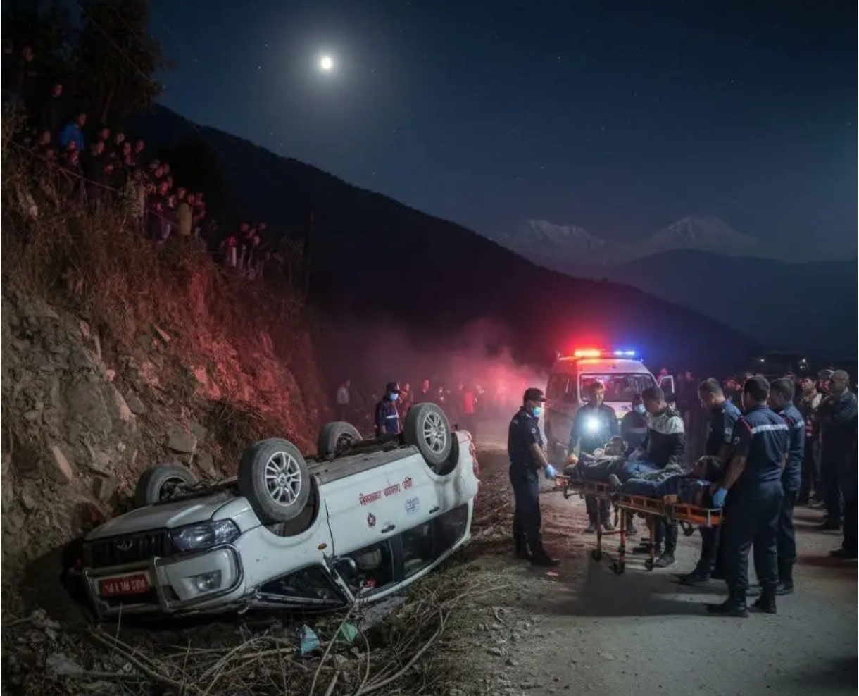 डडेलधुरामा स्कर्पियो दुर्घटना हुँदा पाँचजना घाइते