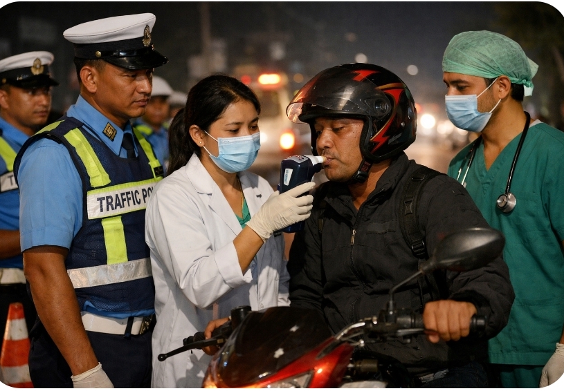 कञ्चनपुरमा लागू औषध सेवन गरेर सवारी चलाउने २२ जना कारबाहीमा