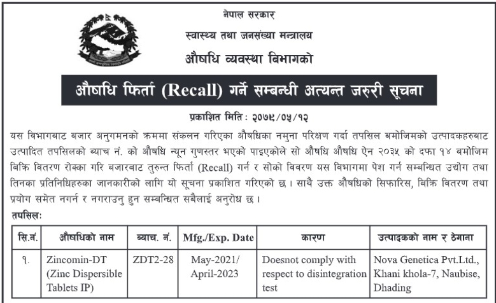 औषधि किन्न जाँदै हुनुहुन्छ कमसल पर्ला ध्यान दिनुहाेस ।